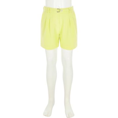 Girls yellow D-ring buckle shorts